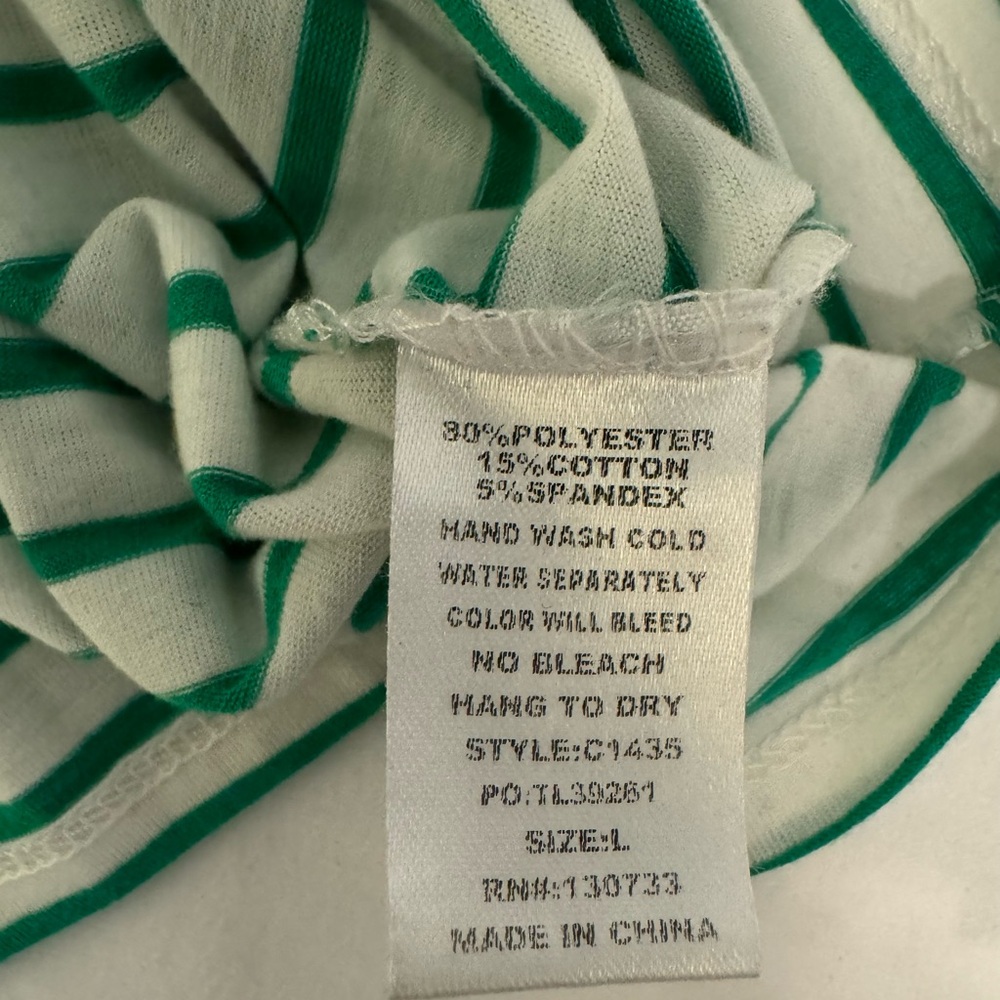 umgee Women’s Green & White Striped Shirt ~ Size L - Picture 14 of 14